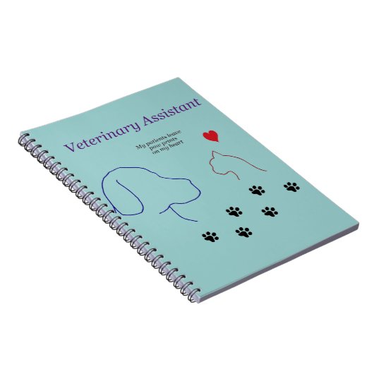 Veterinärc$assistent-tatze Drucke auf meinem Notizblock (Rechte Seite)