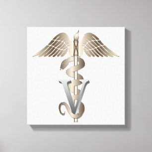 VeterinärCaduceus Leinwanddruck