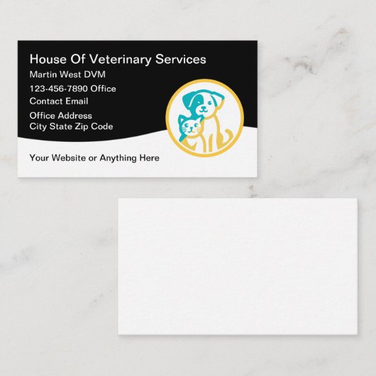 Veterinärdienste Moderne, einfache Visitenkarten Visitenkarte (Vorne/Hinten)