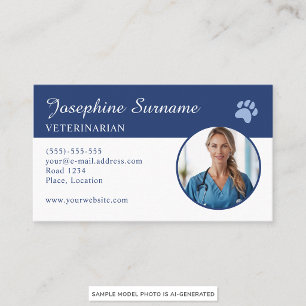 Veterinäre Vorlage für benutzerdefinierte Fotos mi Visitenkarte