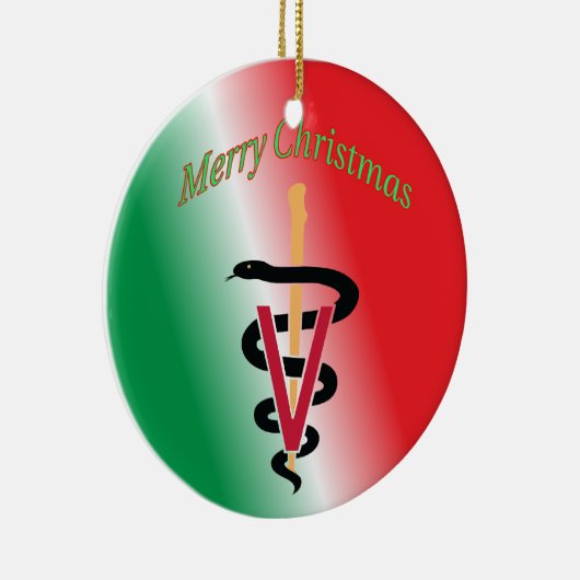 Veterinarian Caduceus Weihnachtsschmuck (Rechts)