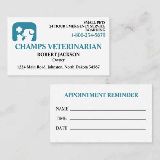 Veterinarian Clinic Visitenkarte (Vorne/Hinten)