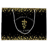 Veterinarian Gold Graduation Große Geschenktüte (Rückseite)