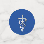 Veterinarian Graduation Blue Silver Konfetti (Klein Vorderseite)