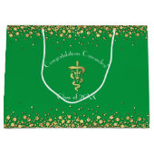 Veterinarian Graduation Green Gold Große Geschenktüte (Vorderseite)