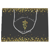 Veterinarian Graduation Grey Gold Große Geschenktüte (Vorderseite)