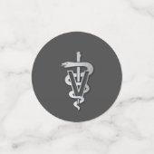 Veterinarian Graduation Grey Silver Konfetti (Klein Vorderseite)