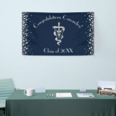 Veterinarian Graduation Navy Blue Silver Banner (Messeveranstaltung)