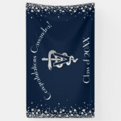Veterinarian Graduation Navy Blue Silver Banner (Vertikal)