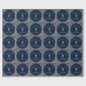 Veterinarian Graduation Navy Blue Silver Geschenkpapier (Flach)