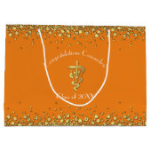 Veterinarian Graduation Orange Gold  Große Geschenktüte (Rückseite)