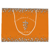 Veterinarian Graduation Orange Silver Große Geschenktüte (Rückseite)