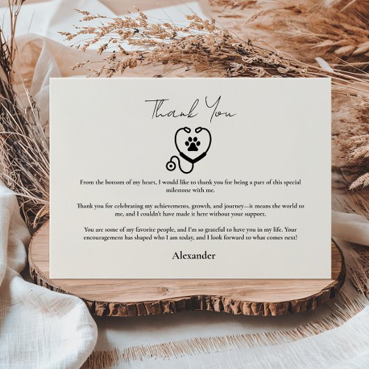 Veterinarian Graduation Party Dankeskarte