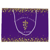 Veterinarian Graduation Purple Gold Große Geschenktüte (Rückseite)