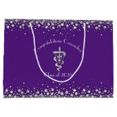 Veterinarian Graduation Purple Silver Große Geschenktüte (Rückseite)
