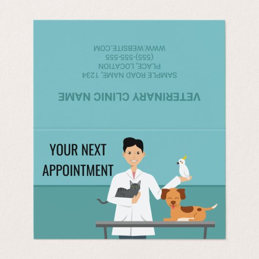 Veterinarian Man & Animals - Kundenbenennung Visitenkarten (Außenseite Aufgefaltet)