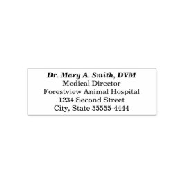 Veterinarian Name Bold Job Title Return Address Permastempel