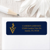 Veterinarian Navy Blue Gold Custom Rücksendeadress