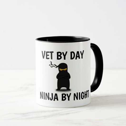 VETERINARIAN NINJA COFFEE MUG TASSE (VorderseiteRechts)
