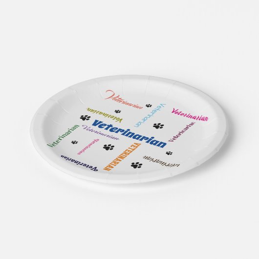 Veterinarian Paper Plates Pappteller (Schrägansicht)