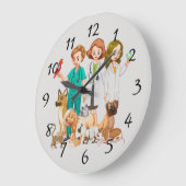 Veterinarian People Background Große Wanduhr (Winkel)