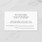 Veterinarian Pet Clinic Appointment Visitenkarte (Rückseite)