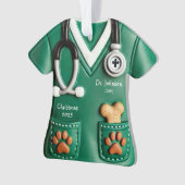 Veterinarian Scrub Shirt Personalized Ornament (Vorderseite)