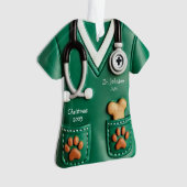Veterinarian Scrub Shirt Personalized Ornament (Vorderseite)