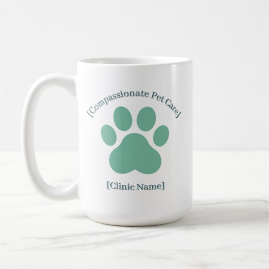 Veterinarian Staff Mug | Clinic Name Logo Template Kaffeetasse (Links)