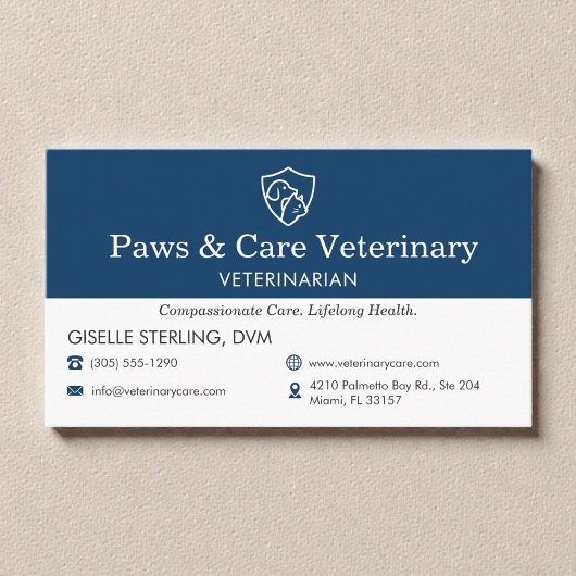Veterinarian Vet Pet Office  Visitenkarte