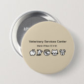 Veterinarian Veterinary Staff Name Pin Button (Vorne & Hinten)