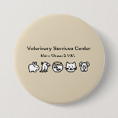 Veterinarian Veterinary Staff Name Pin Button (Vorderseite)