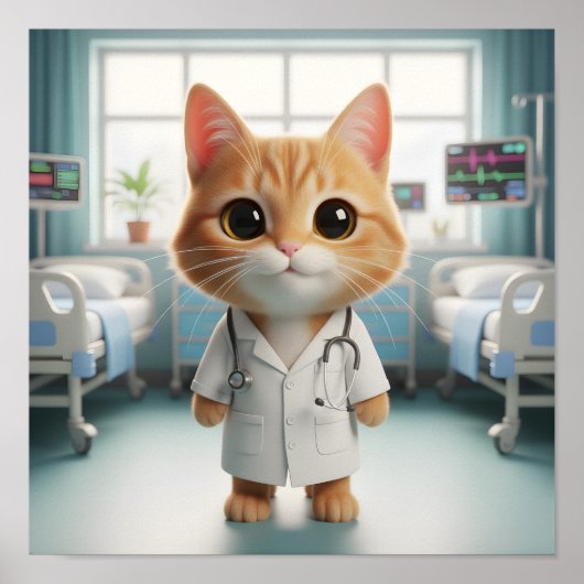 Veterinarian Wall Art for Cat Lovers & Animal  Poster (Vorne)