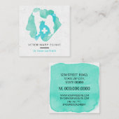 Veterinärklinik für Kreuzmedizin  Quadratische Visitenkarte (Vorne/Hinten)