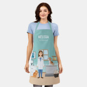 Veterinärklinik Katze und Hund und Name Schürze (Getragen)