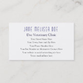 Veterinärklinik-Katzen-Boarding - doppelseitig Visitenkarte (Rückseite)