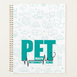 Veterinärklinik Modernes Aquamarines Doodle-Logo Planer