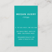 Veterinärklinik Modernes Türkis Visitenkarte (Rückseite)