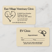 Veterinärklinische Ernennung Zurück Visitenkarte Terminkarte (Vorne/Hinten)