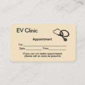 Veterinärklinische Ernennung Zurück Visitenkarte Terminkarte (Rückseite)