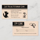 Veterinärklinische Ernennung Zurück Visitenkarte Terminkarte (Vorne/Hinten)