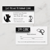 Veterinärklinische Ernennung Zurück Visitenkarte Terminkarte (Vorne/Hinten)