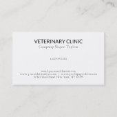 Veterinärklinische Visitenkarte (Rückseite)
