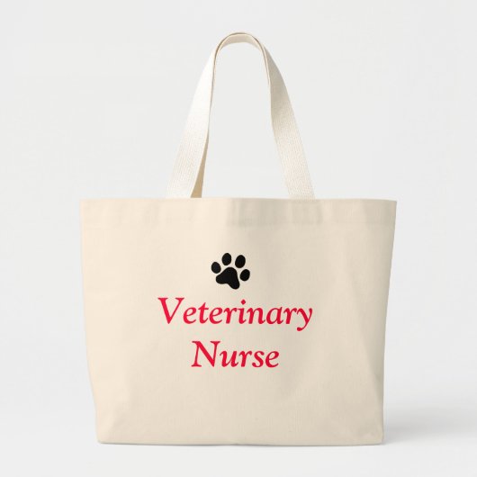 Veterinärkrankenschwester mit schwarzem jumbo stoffbeutel (Vorne)