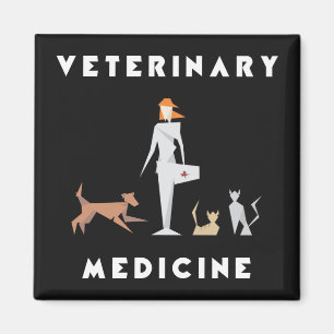 Veterinärmedizin-geometrische Frau Magnet