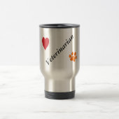 Veterinärmedizin-Orange Paw Print and Heart Reisebecher (Mittel)