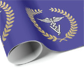 Veterinärmedizincaduceus-Symbol Geschenkpapier (Rolleneckpunkt)