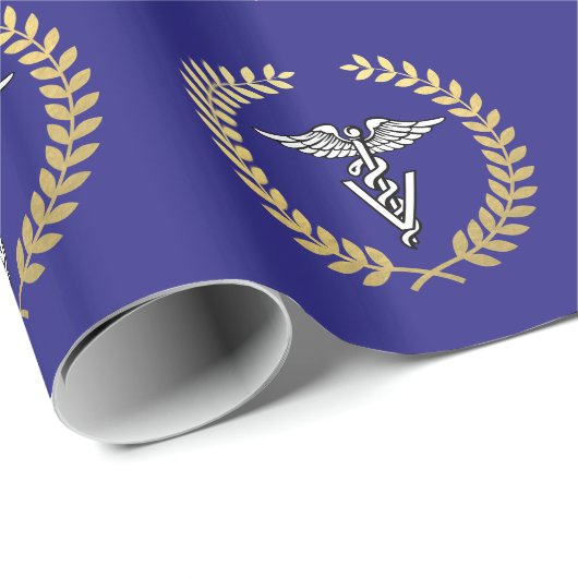Veterinärmedizincaduceus-Symbol Geschenkpapier (Rolleneckpunkt)