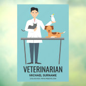 Veterinärmediziner auf blau mit Niedlichen Tieren Fensteraufkleber (Blatt 3)