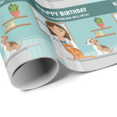 Veterinärmedizinerin Haustierärztin Geburtstagskra Geschenkpapier (Rolleneckpunkt)